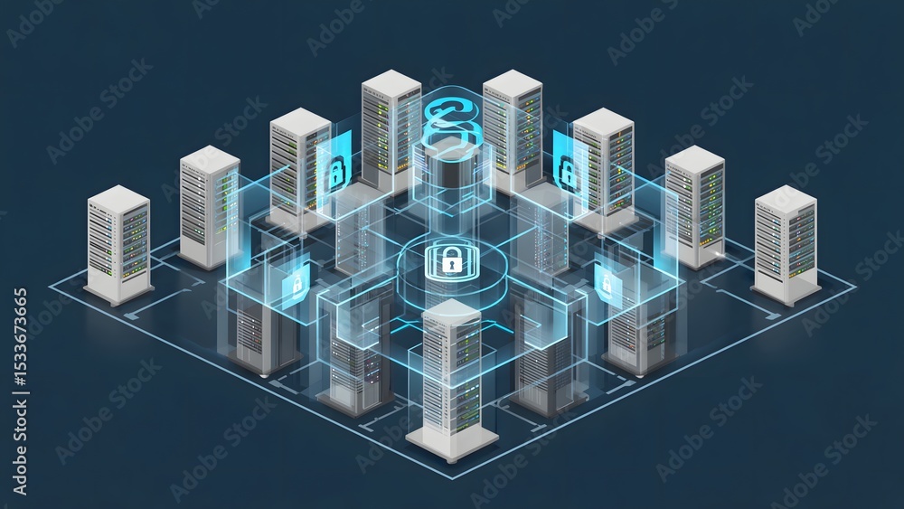 Fototapeta premium Data Center Security Network