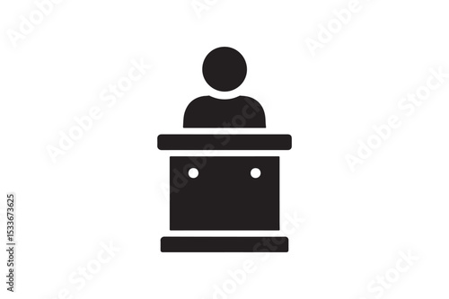 Witness Stand silhouette vector with white background