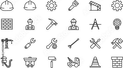 outline icons related to construction  this outlin.eps
