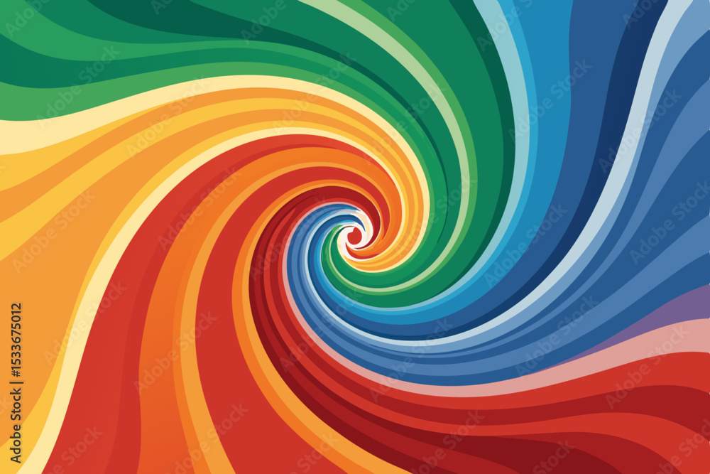 Fototapeta premium Generate a vibrant image depicting swirling, gradient shapes in dynamic motion, creating an optical illusion of movement and energy.