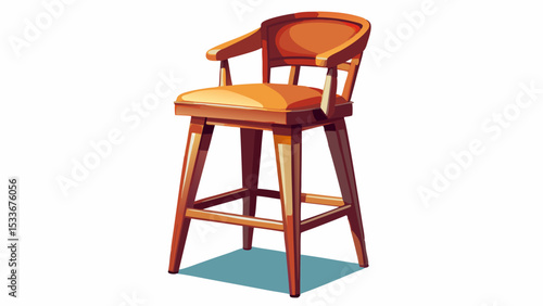 High bar stool chair isolated on white background, Set of Very beautiful
