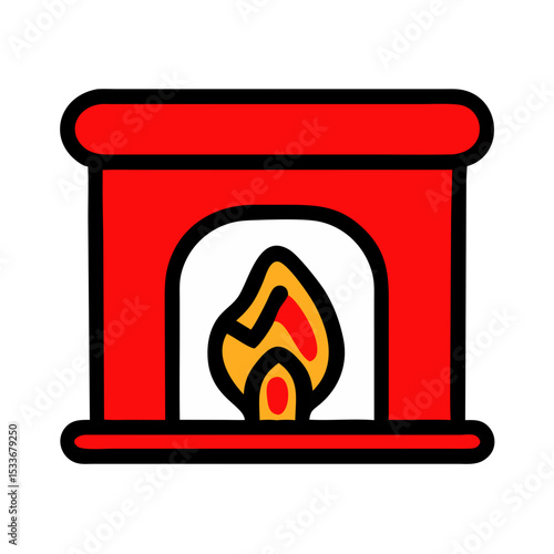 Fireplace with flame