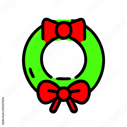 Christmas wreath with red bow