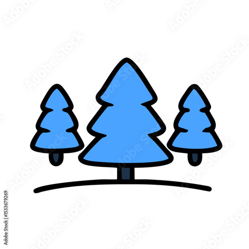 Blue forest trees