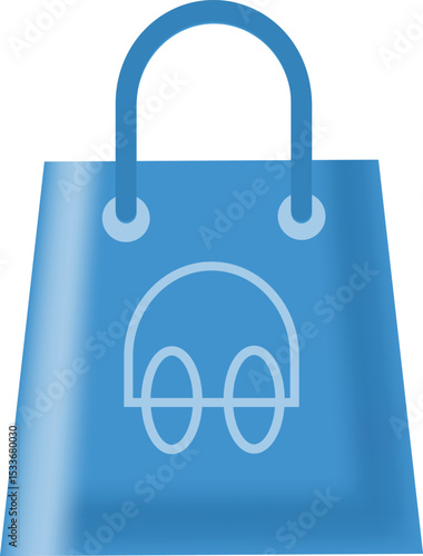  Blue Shopping Bag with Stylized Car Icon