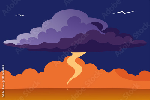 Dramatic Night Storm A Powerful Thunderstorm Illustration