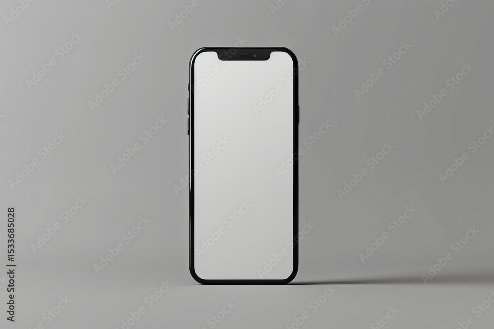 Realistic Smartphone Screen Mockup for App Presentation in Left Rotated and Front View Realistic Smartphone Screen Mockup for App Presentation in Left Rotated and Front View
