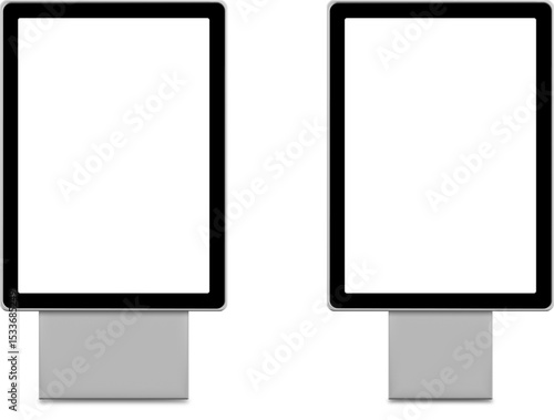 Double Vertical Billboard Mockup – Symmetric Front View