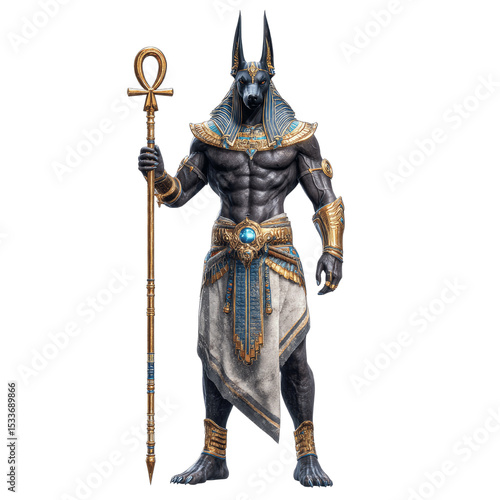Powerful Anubis, Egyptian God of the Dead,