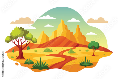 Vast and Rugged Landscape of the Australian Outback Under Clear Skies