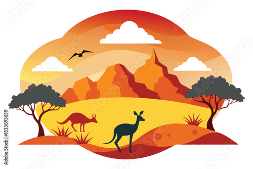 Vast and Rugged Landscape of the Australian Outback Under Clear Skies