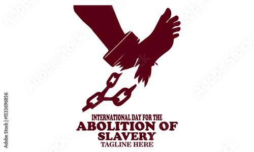 Vector illustration on the theme of International day for the abolition of slavery. Suitable for logo vector design with white background