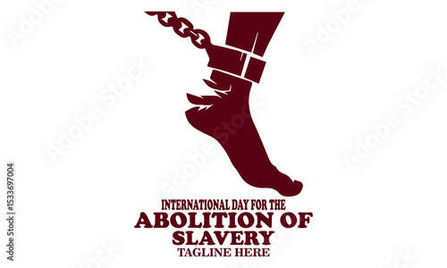 Vector illustration on the theme of International day for the abolition of slavery. Suitable for logo vector design with white background