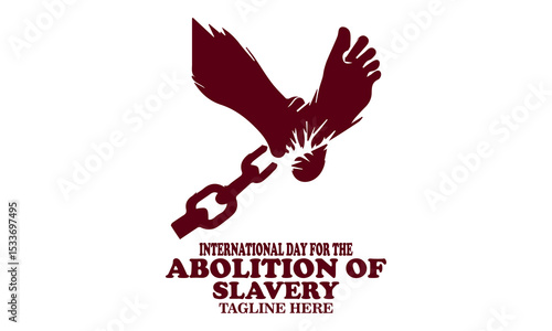 Vector illustration on the theme of International day for the abolition of slavery. Suitable for logo vector design with white background