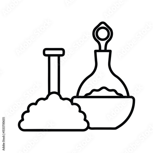soil science kit line art on white background