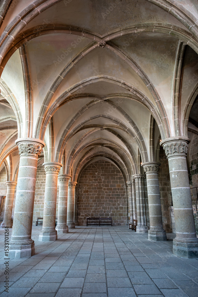 Interior of Mont Saint-Michel Abbey Interior of Mont Saint-Michel Abbey