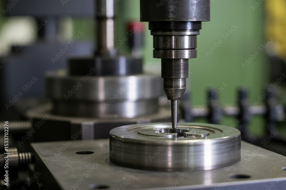 Portrait of the working machine in the plant of the metal details Portrait of the working machine in the plant of the metal details