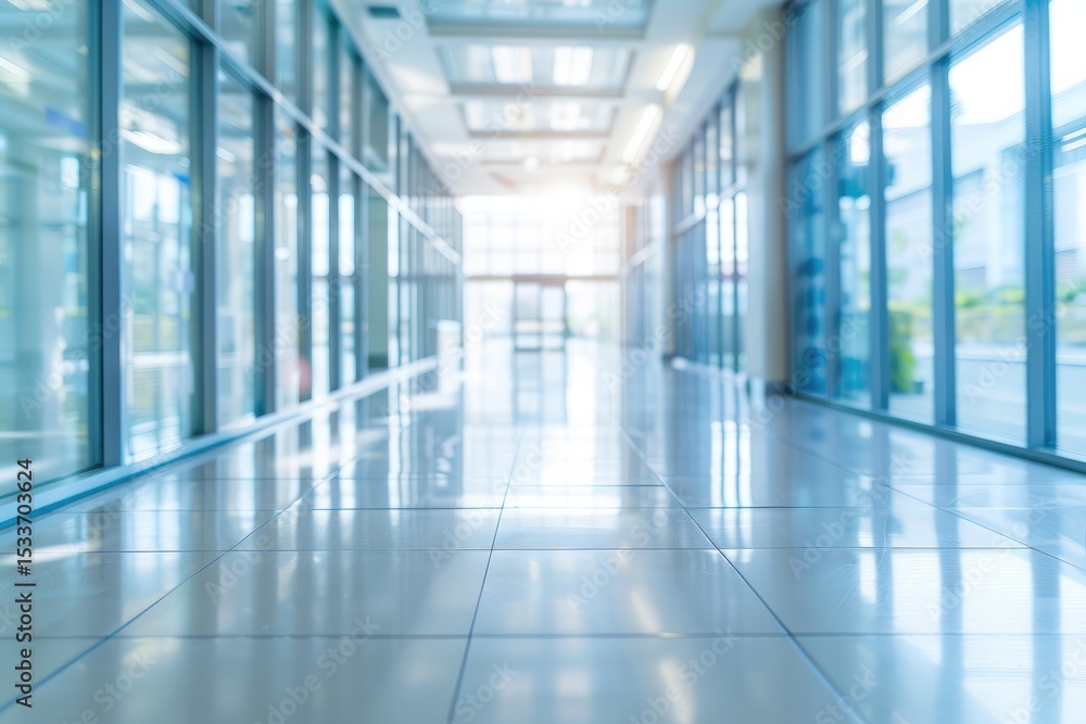 Blurred empty modern office interior background with glass windows and white walls, no people, for design concept. Blurred empty modern office interior background with glass windows and white walls, no people, for design concept.