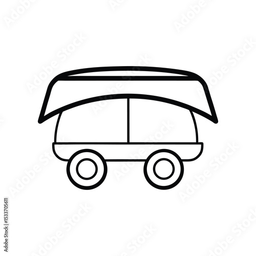 tractor canopy line art on white background