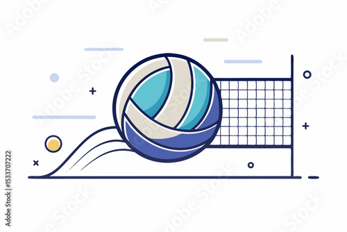 volleyball net flying ball