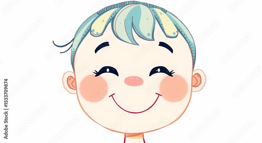 Cute cartoon baby face illustration vector design for kids books and graphics art Cute cartoon baby face illustration vector design for kids books and graphics art