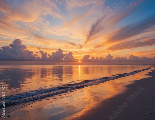 Sarasota Sunset Reflections on North Lido Key Beach