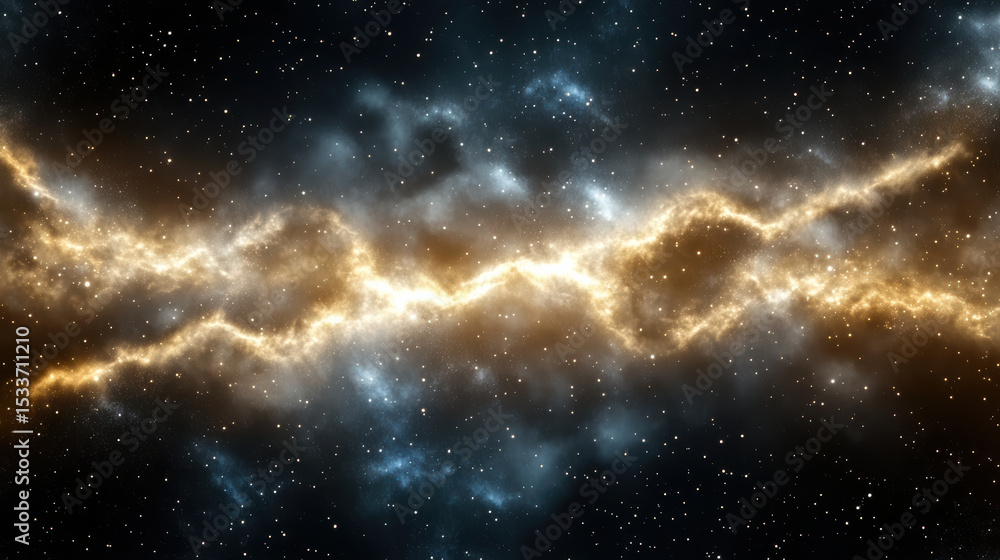 Obraz premium Stunning cosmic scene featuring streams of light and dark matter starry background