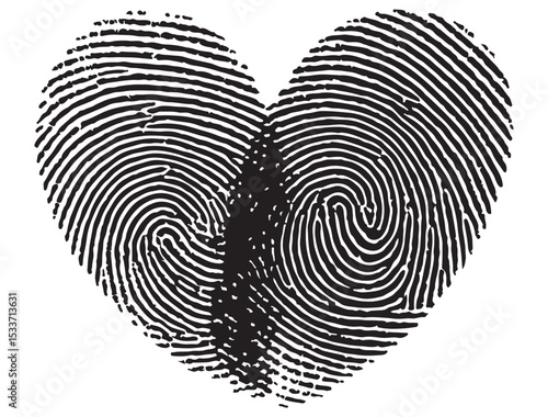 HEART FINGERPRINT SILHOUETTE