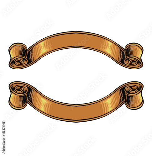 Ribbons Banners cartoon style vector illustration