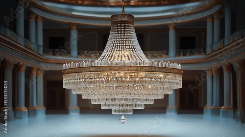 Large chandelier hanging from the ceiling in a building