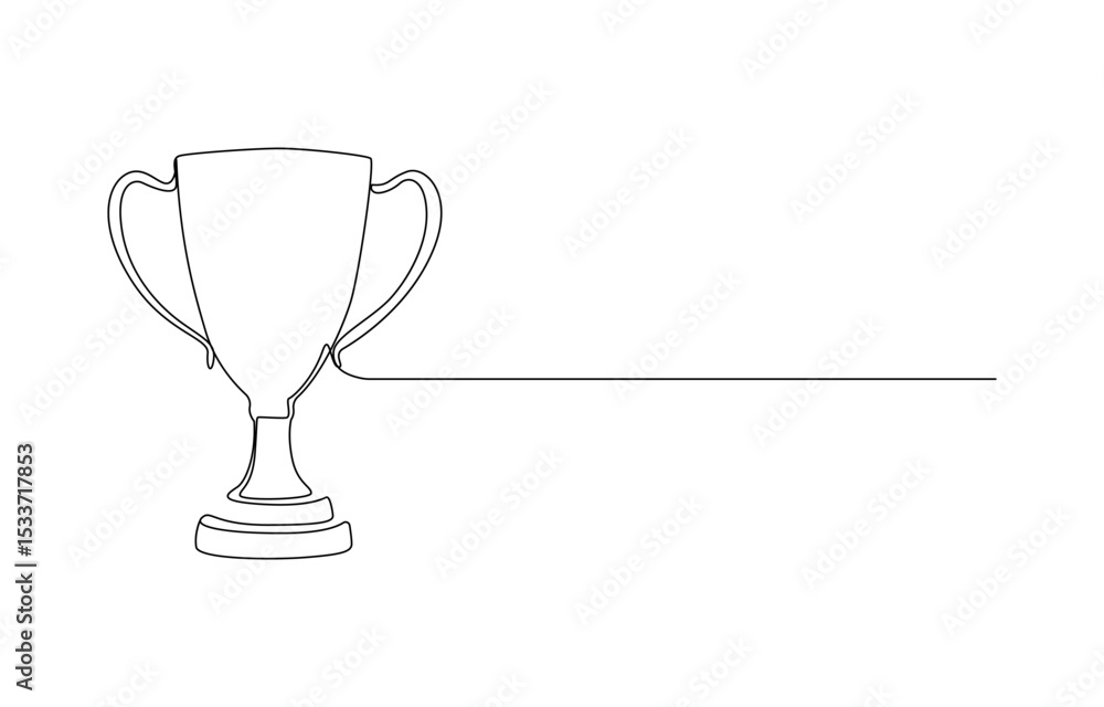 Winner Trophy continuous line art drawing Winner Trophy continuous line art drawing