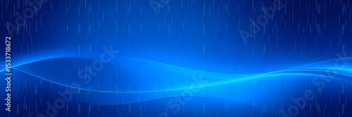 Abstract blue digital wave background with falling data stream