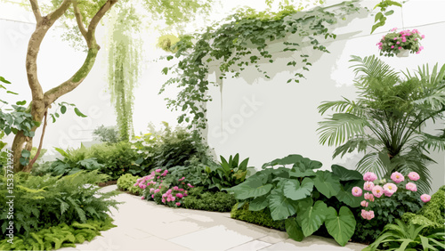  Lush green garden elements, element set on transparent background.svg.png