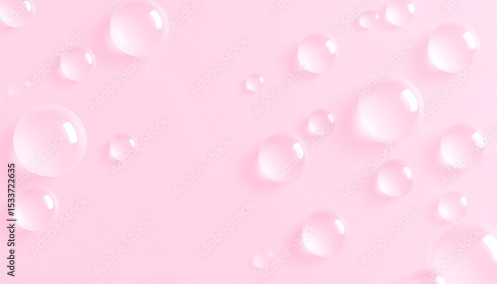 Water Droplets on Pink Background. Water Droplets on Pink Background.