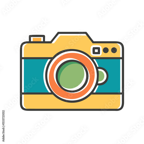 Colorful camera illustration with a modern design
