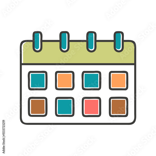 Colorful calendar icon with a grid layout