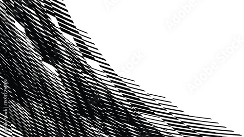Vector abstract geometric seamless pattern with wave fading lines, tracks, halftone stripes. Extreme sport style illustration, urban art. Trendy monochrome graphic texture. Stylish sports pattern.