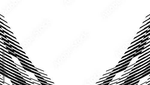 Vector abstract geometric seamless pattern with wave fading lines, tracks, halftone stripes. Extreme sport style illustration, urban art. Trendy monochrome graphic texture. Stylish sports pattern.