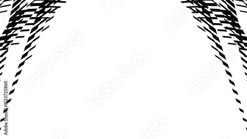 Vector abstract geometric seamless pattern with wave fading lines, tracks, halftone stripes. Extreme sport style illustration, urban art. Trendy monochrome graphic texture. Stylish sports pattern.