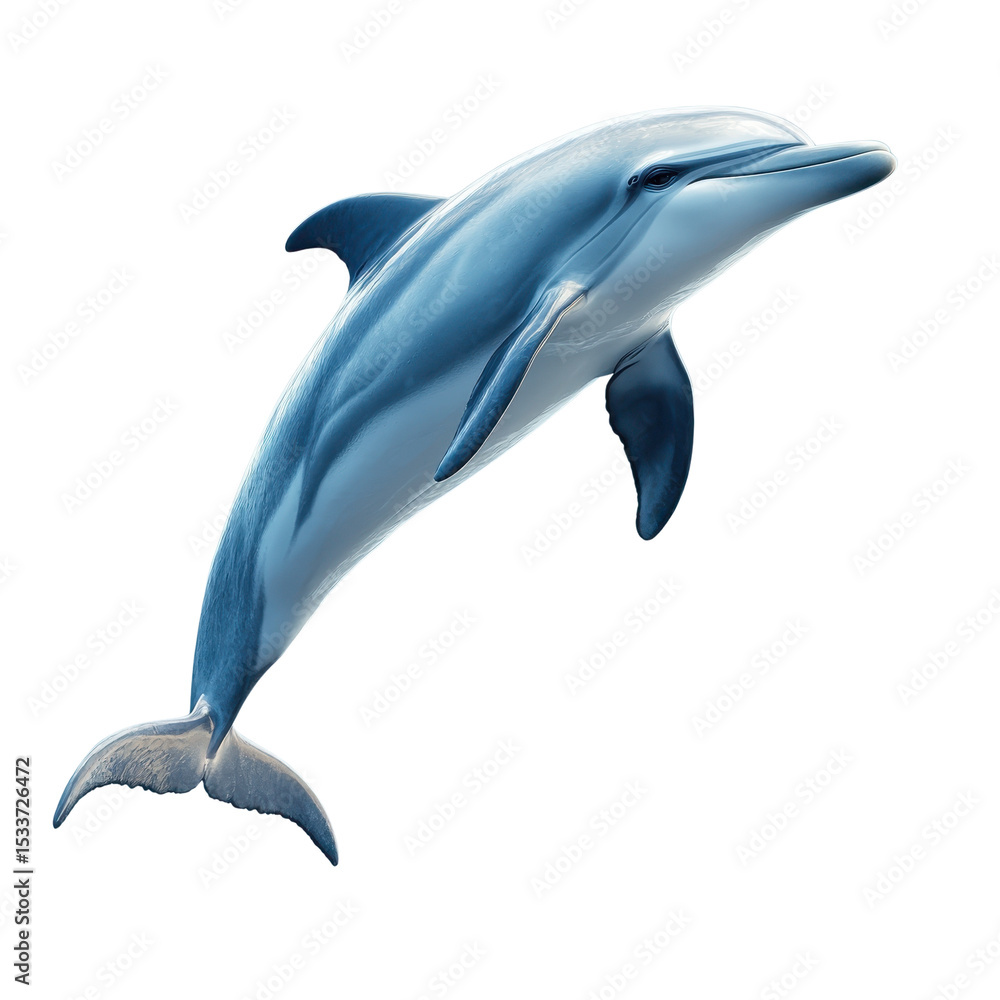 Fototapeta premium Dolphin jumping isolated on transparent background. 