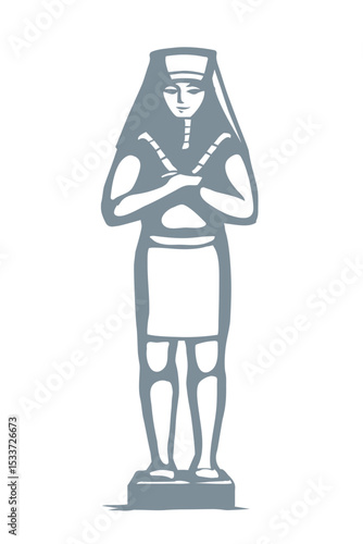 Vector drawing. Egyptian male statue
