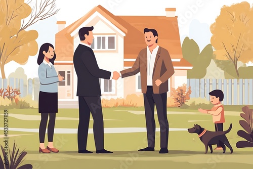 Successful Home Purchase: Family Meets Real Estate Agent