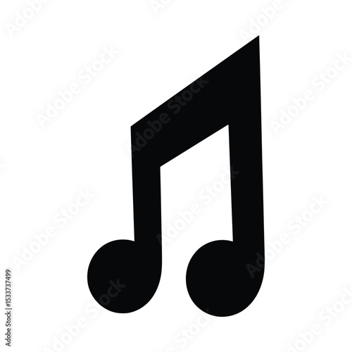 Music note musical notes song melody sound key treble clef rhythm harmony black and white icon symbol art vector illustration silhouette vector illustration