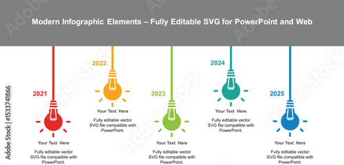 Modern Infographic Elements – Fully Editable EPS for PowerPoint, Web, Illustrator, and most vector-based applications. Ideal for presentations, infographics, and business slide designs.