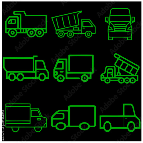Vehicle Truck   Vector Set 3