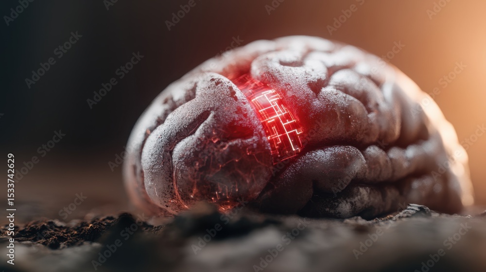 Obraz premium A conceptual representation of a brain with light.
