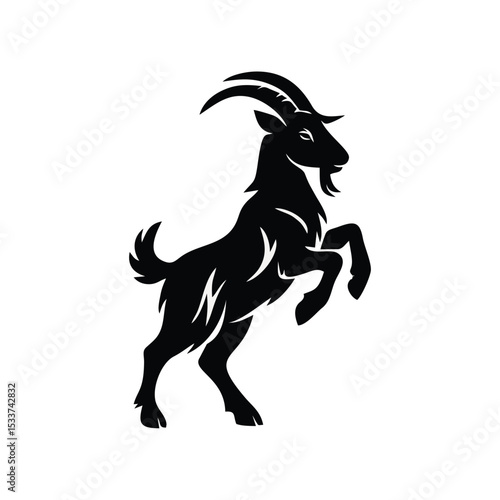 rearing goat silhouette icon logo
