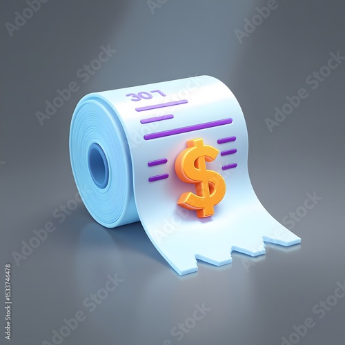 Receipt Roll with Dollar Sign
