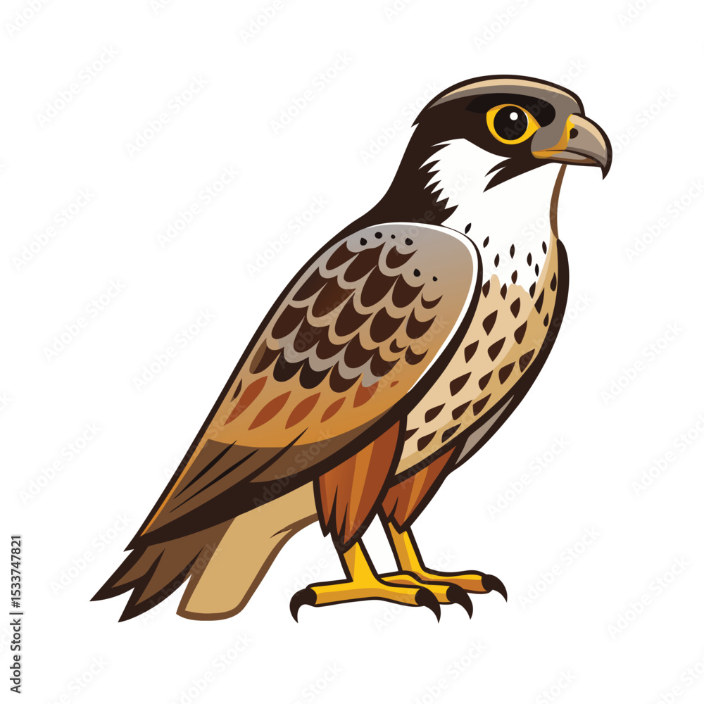 Falcon bird on white background Falcon bird on white background