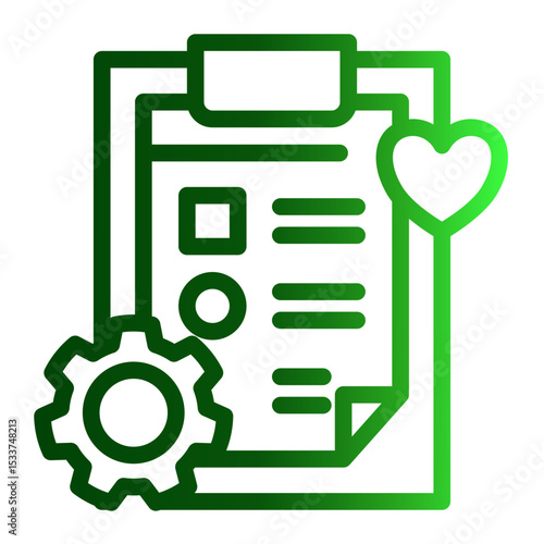 Proficiency Measurement Icon - Outline Gradient Style for Skill Qualification.
